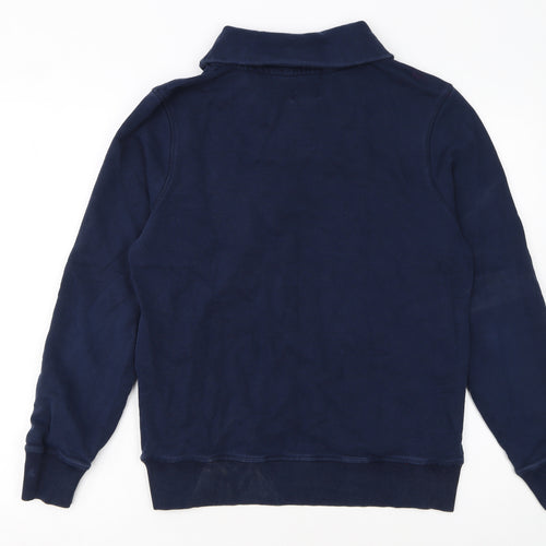 Reiss 1971 Men’s Blue Henley Sweatshirt XL Cotton Button Pocket