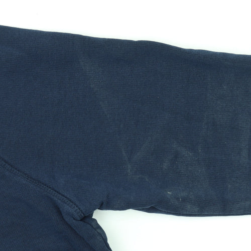 Reiss 1971 Men’s Blue Henley Sweatshirt XL Cotton Button Pocket