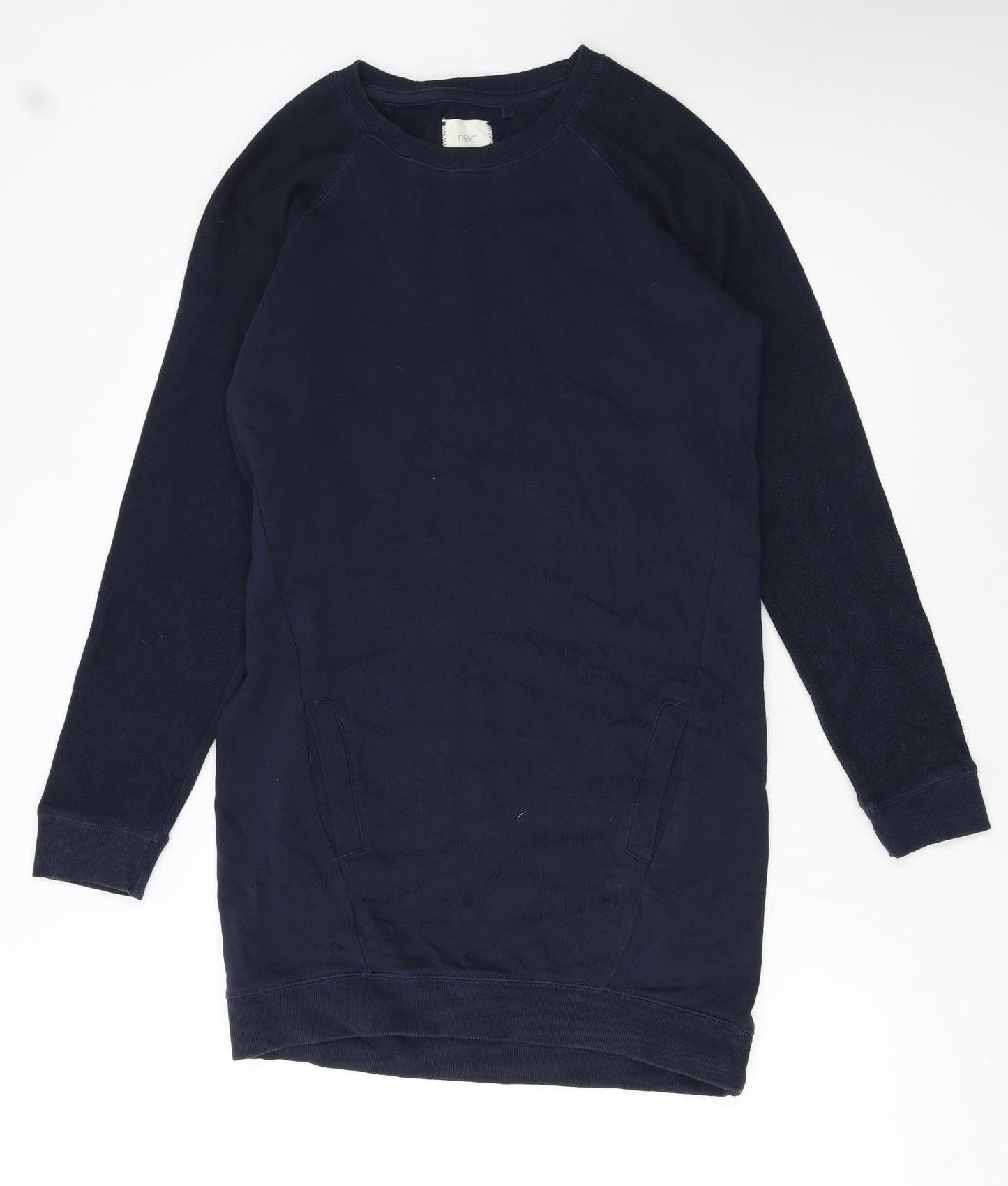 Next Women's Blue Cotton Jersey Sweatshirt Dress UK 8