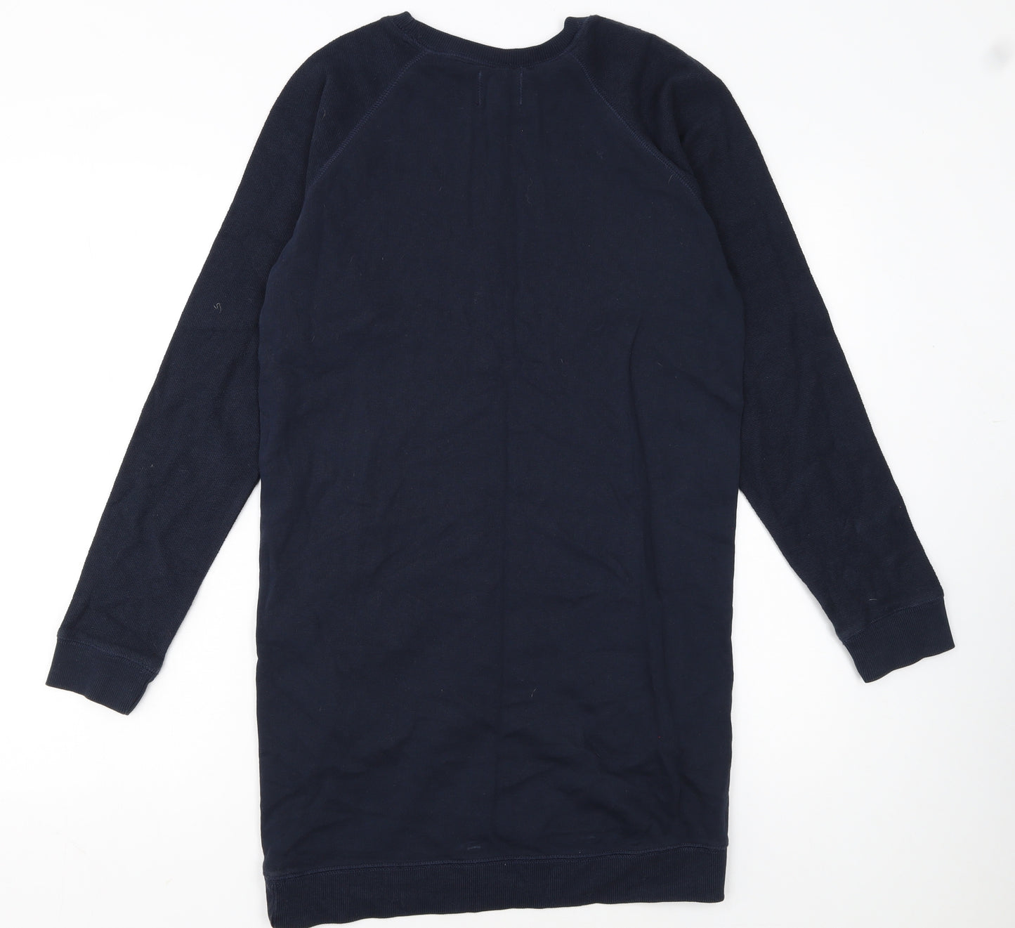 Next Women's Blue Cotton Jersey Sweatshirt Dress UK 8