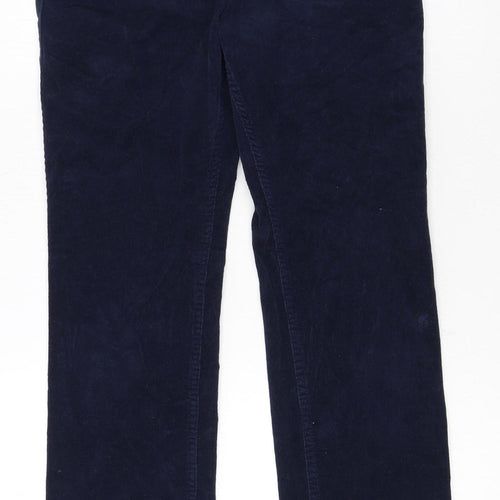 Marks and Spencer Women Blue Corduroy Chino Trousers Size 10 Regular