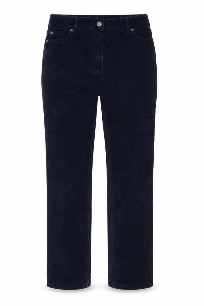 Marks and Spencer Women Blue Corduroy Chino Trousers Size 10 Regular