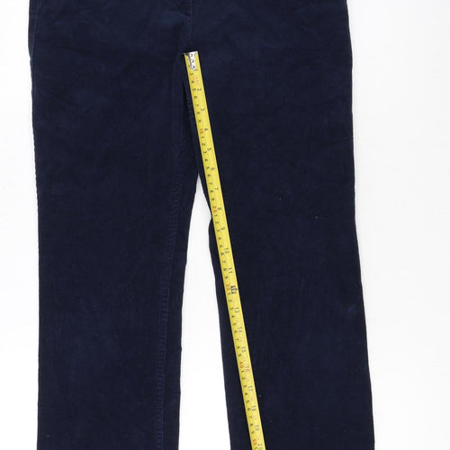 Marks and Spencer Women Blue Corduroy Chino Trousers Size 10 Regular