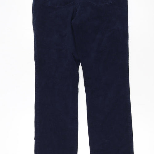 Marks and Spencer Women Blue Corduroy Chino Trousers Size 10 Regular