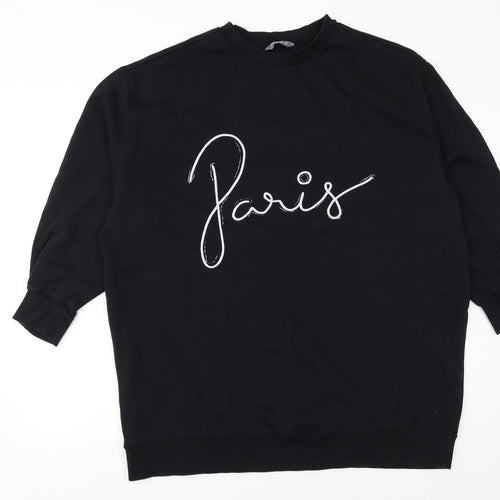 Nutmeg Womens Black Paris Pullover Sweatshirt Size 20