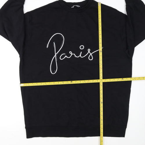 Nutmeg Womens Black Paris Pullover Sweatshirt Size 20