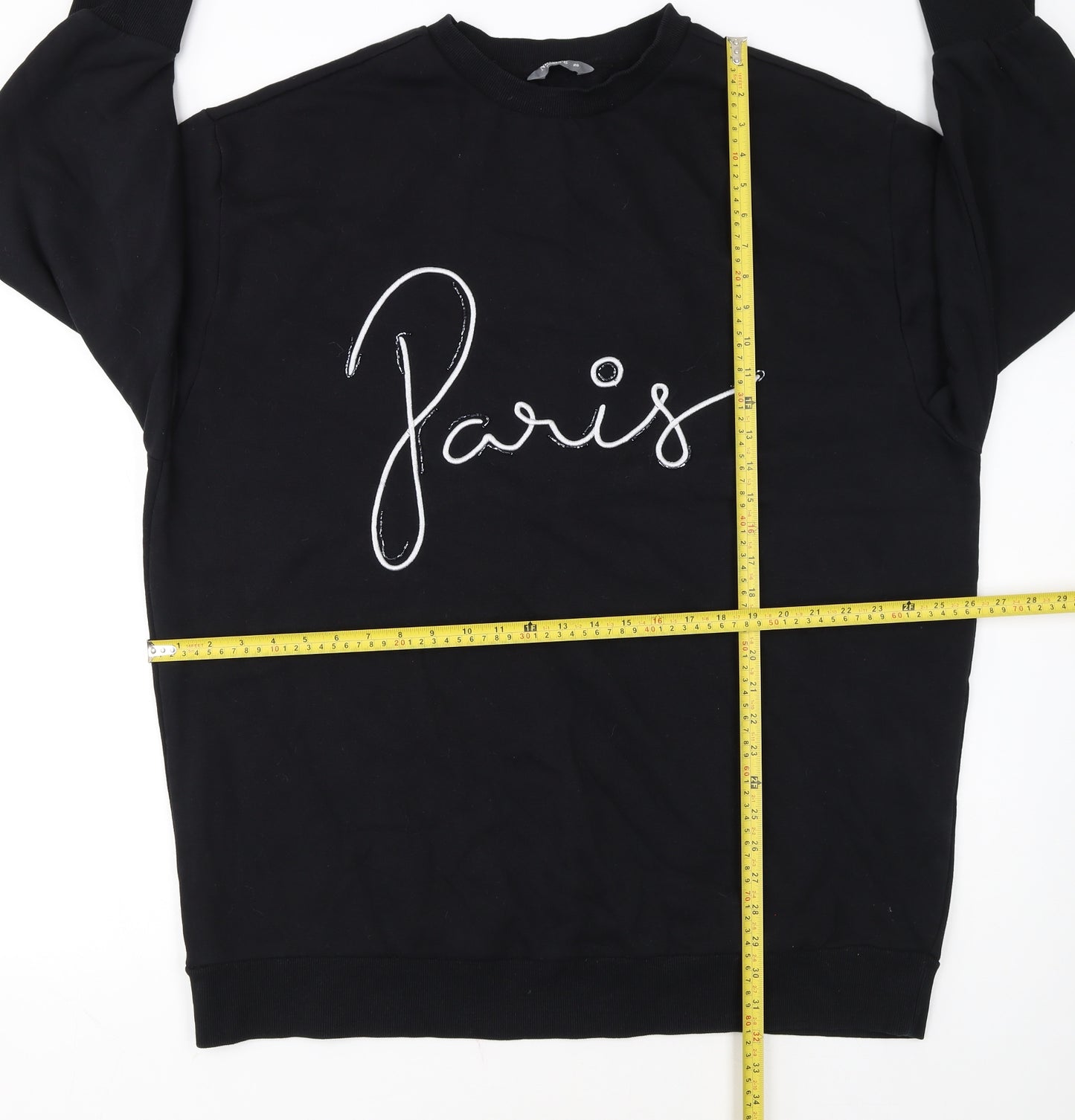 Nutmeg Womens Black Paris Pullover Sweatshirt Size 20