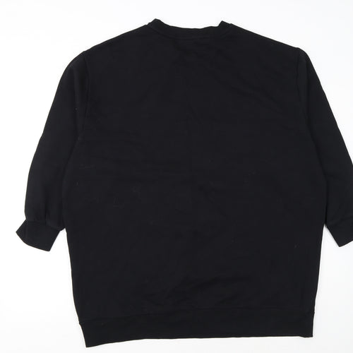 Nutmeg Womens Black Paris Pullover Sweatshirt Size 20