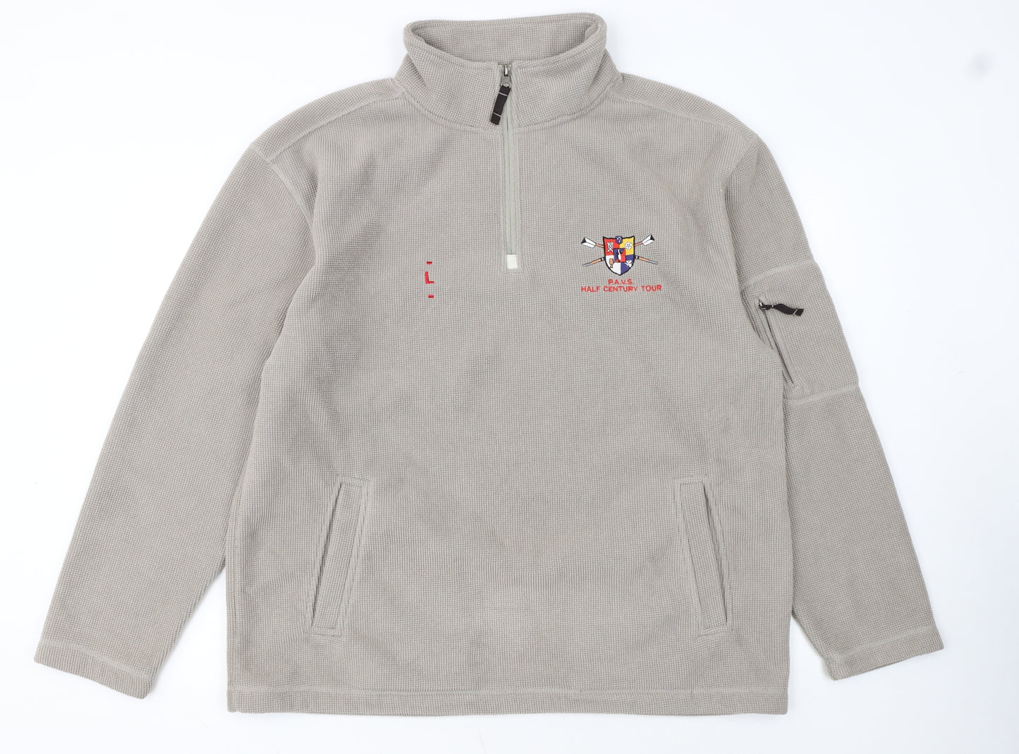 Cedarwood State Men's Beige XL 1/4 Zip Fleece Sweatshirt