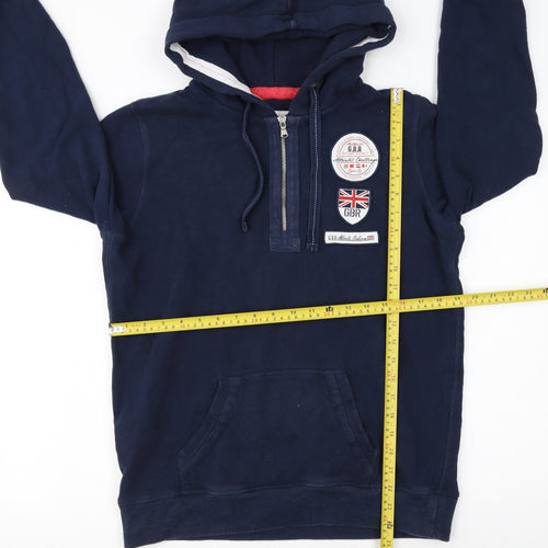 Crew Clothing Co. Women Navy Blue Half Zip Hoodie Size 12 GBR Edition