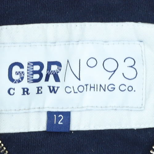 Crew Clothing Co. Women Navy Blue Half Zip Hoodie Size 12 GBR Edition