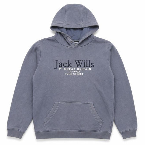 Jack Wills Boys Blue Pullover Hoodie 15-16 Years Logo Graphic Cotton Blend