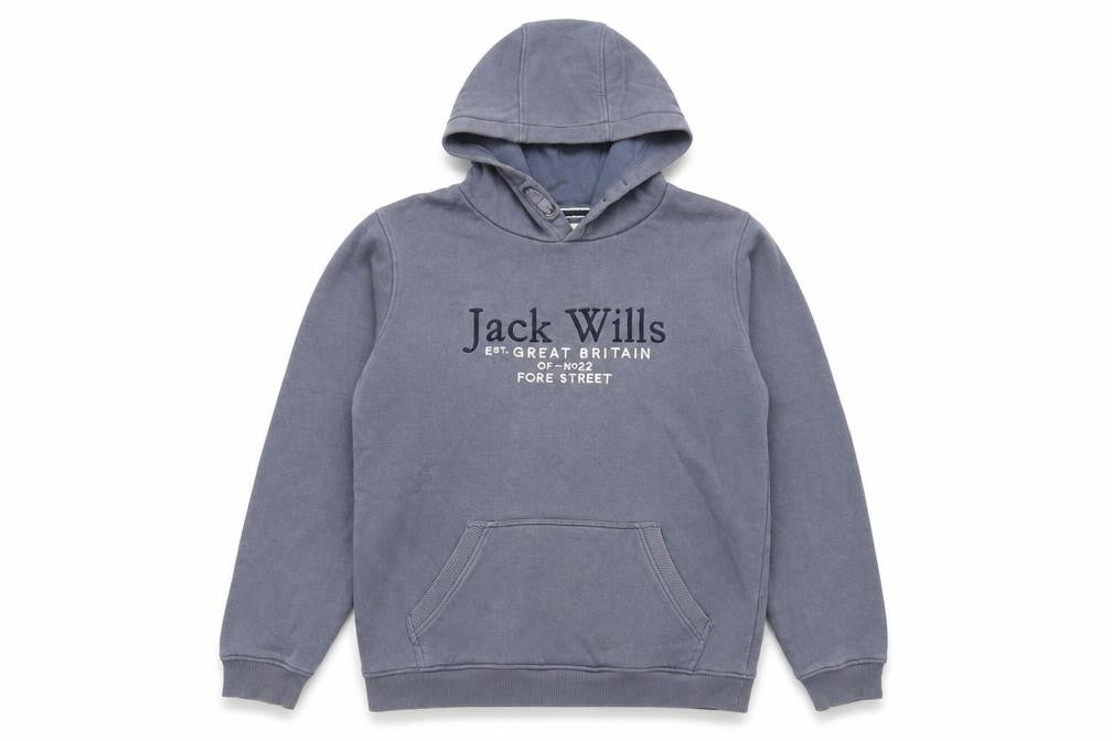 Jack Wills Boys Blue Pullover Hoodie 15-16 Years Logo Graphic Cotton Blend