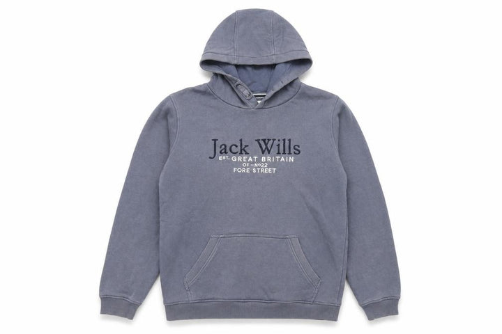 Jack Wills Boys Blue Pullover Hoodie 15-16 Years Logo Graphic Cotton Blend