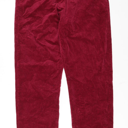 Crew Clothing Company Women's Red Corduroy Chino Trousers Size 12