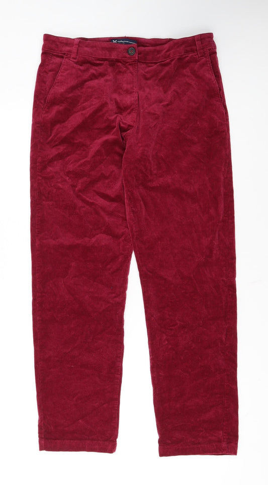 Crew Clothing Company Women's Red Corduroy Chino Trousers Size 12