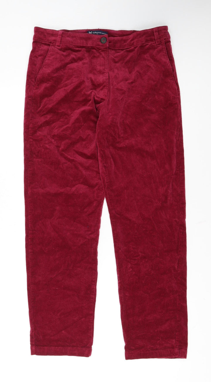 Crew Clothing Company Women's Red Corduroy Chino Trousers Size 12