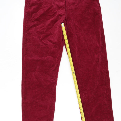 Crew Clothing Company Women's Red Corduroy Chino Trousers Size 12