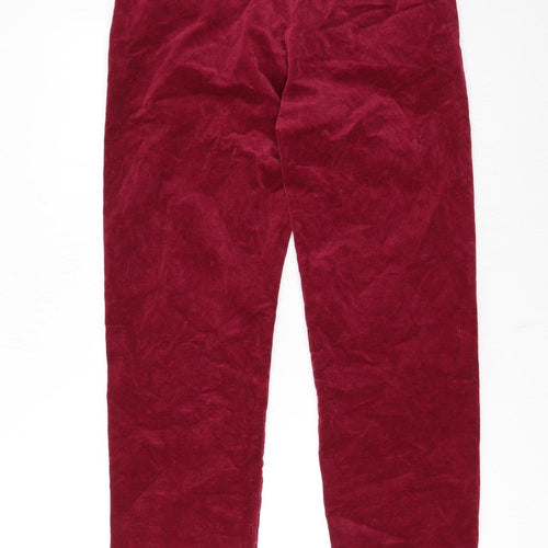 Crew Clothing Company Women's Red Corduroy Chino Trousers Size 12