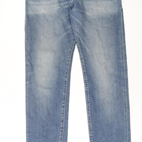 Diesel Men Blue Regular Fit Straight Leg Jeans Size 31x32