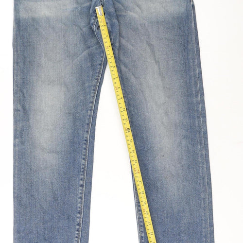 Diesel Men Blue Regular Fit Straight Leg Jeans Size 31x32