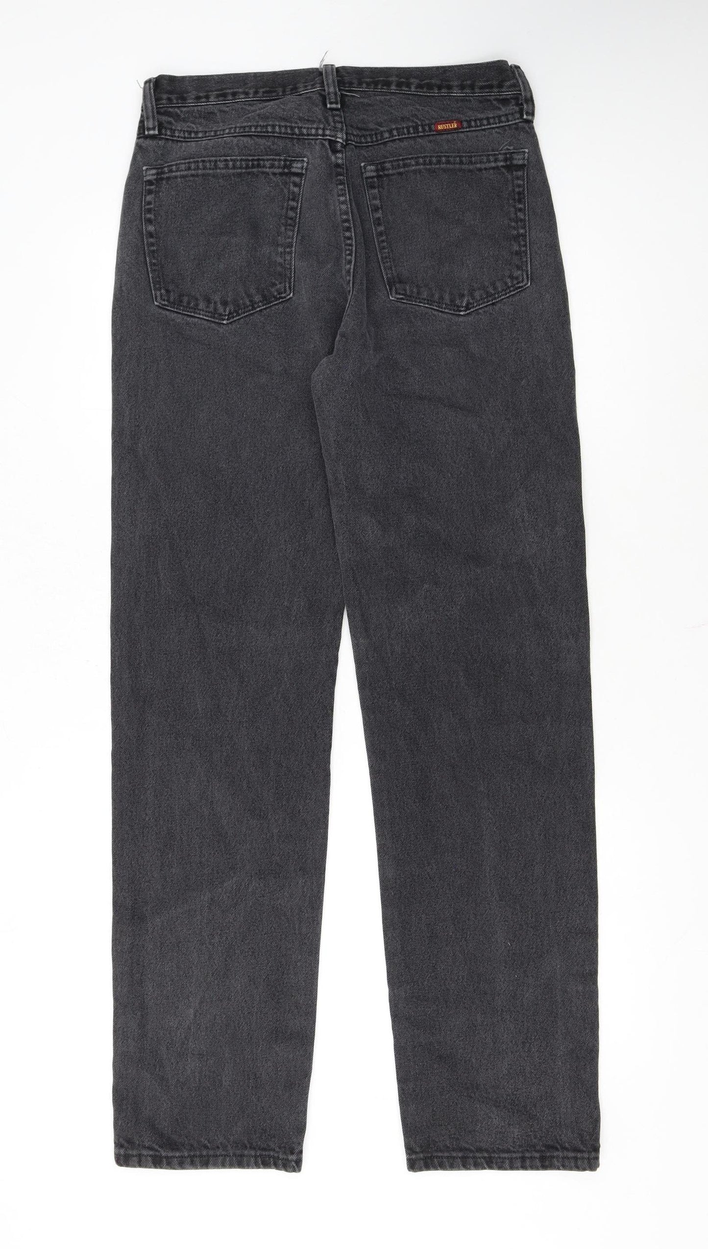Rustler Men’s Black Straight Leg Denim Jeans 32x34 Regular Fit