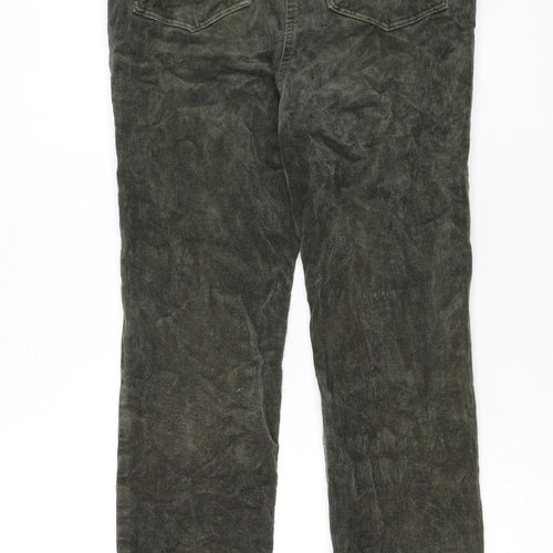 Woolovers Women’s Green Corduroy Slim Trousers UK 8S