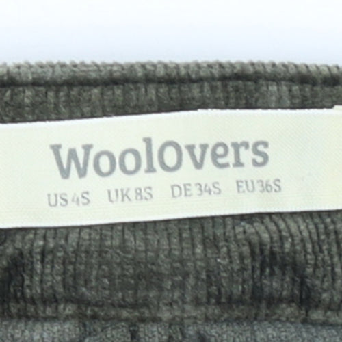Woolovers Women’s Green Corduroy Slim Trousers UK 8S