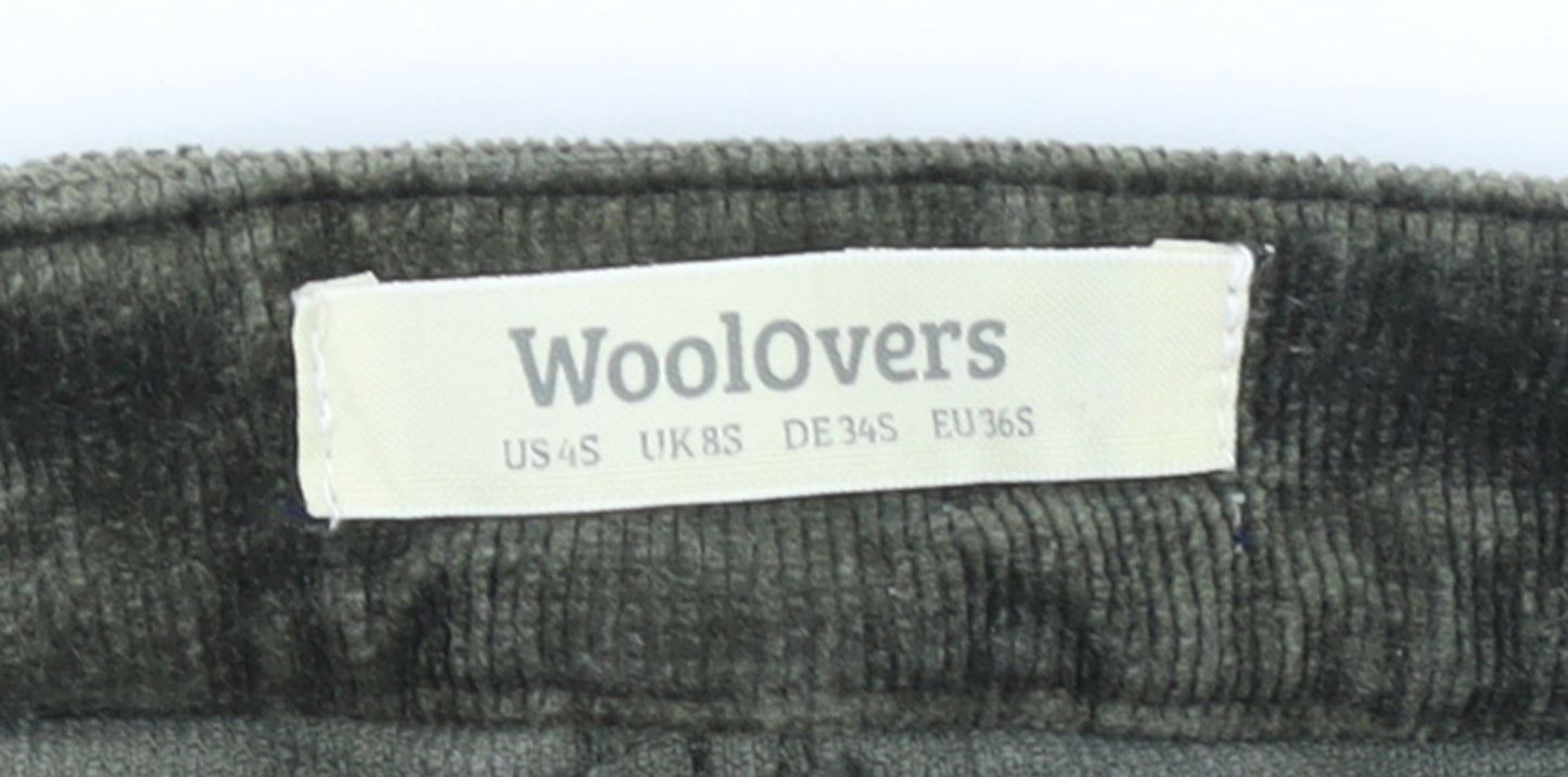 Woolovers Women’s Green Corduroy Slim Trousers UK 8S