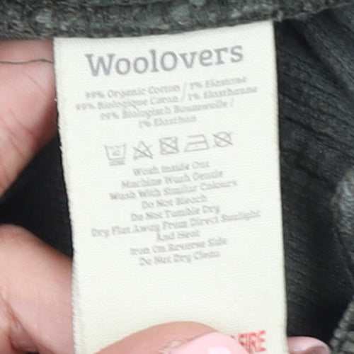 Woolovers Women’s Green Corduroy Slim Trousers UK 8S