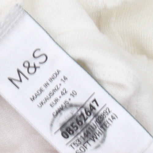 Marks and Spencer Women Ivory Sleeveless Pleated Blouse Size 14