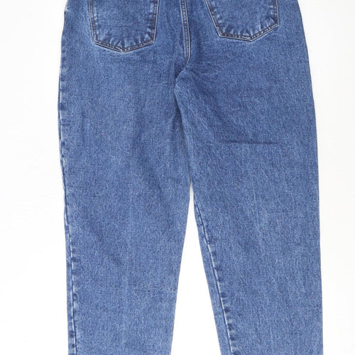 Bill Blass Women Blue Distressed Mom Jeans Size 12 Easy Fit High Rise
