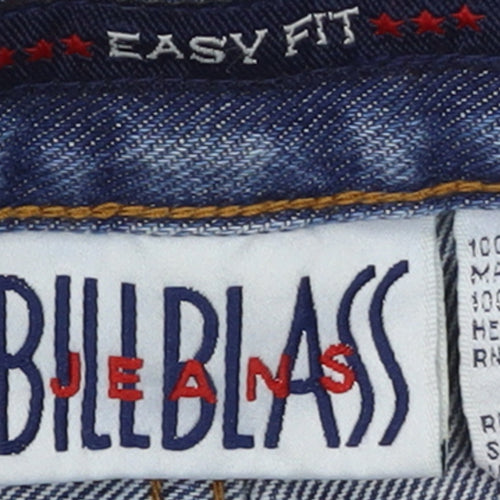 Bill Blass Women Blue Distressed Mom Jeans Size 12 Easy Fit High Rise