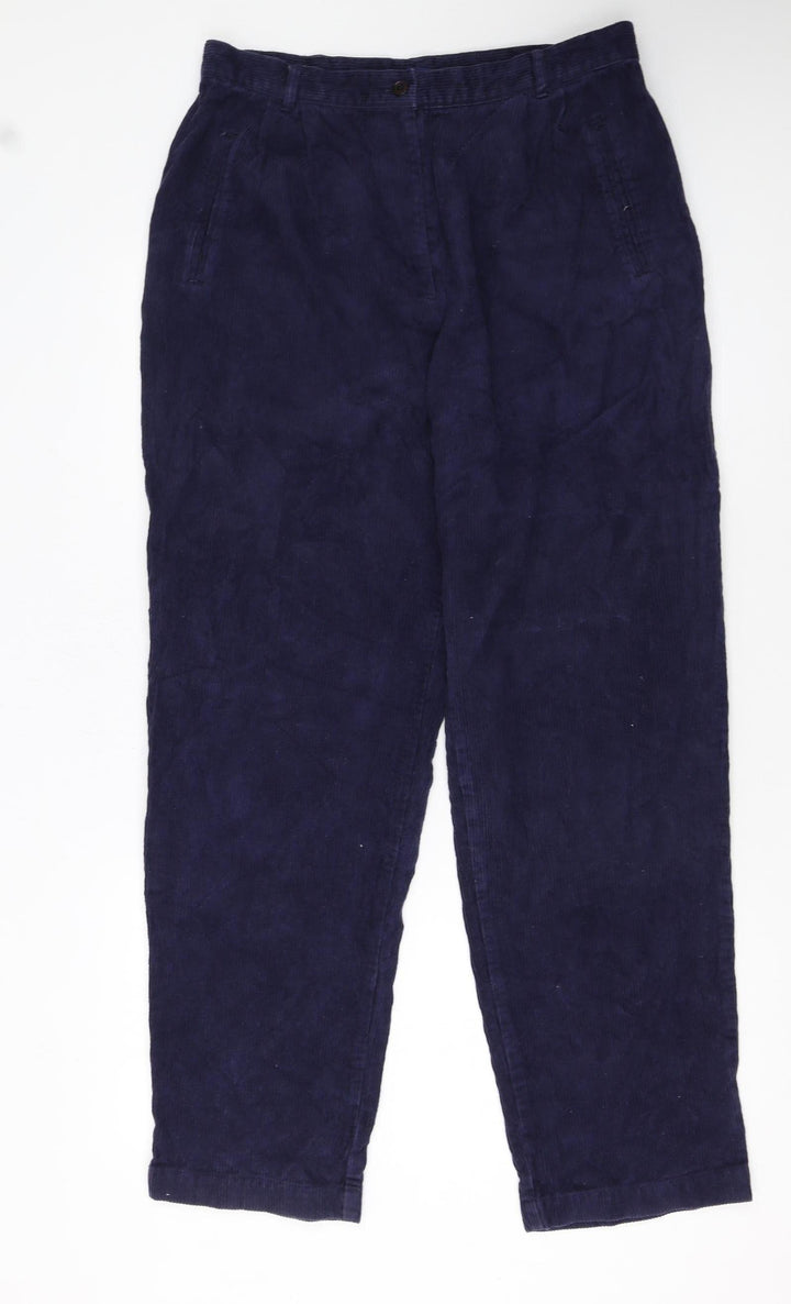 Tulchan Women's Blue Corduroy Trousers Size 16 Mid Rise