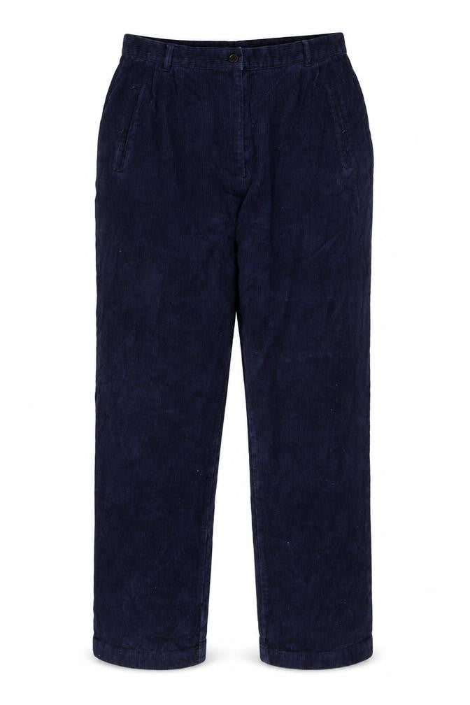Tulchan Women's Blue Corduroy Trousers Size 16 Mid Rise