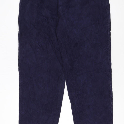 Tulchan Women's Blue Corduroy Trousers Size 16 Mid Rise