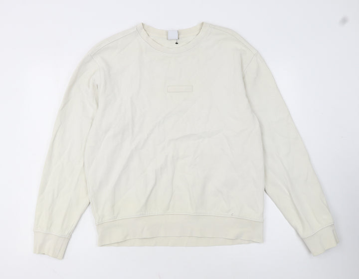 ZARA Womens Beige Crew Neck Long Sleeve Pullover Sweatshirt L