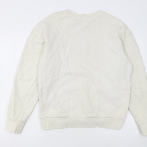 ZARA Womens Beige Crew Neck Long Sleeve Pullover Sweatshirt L