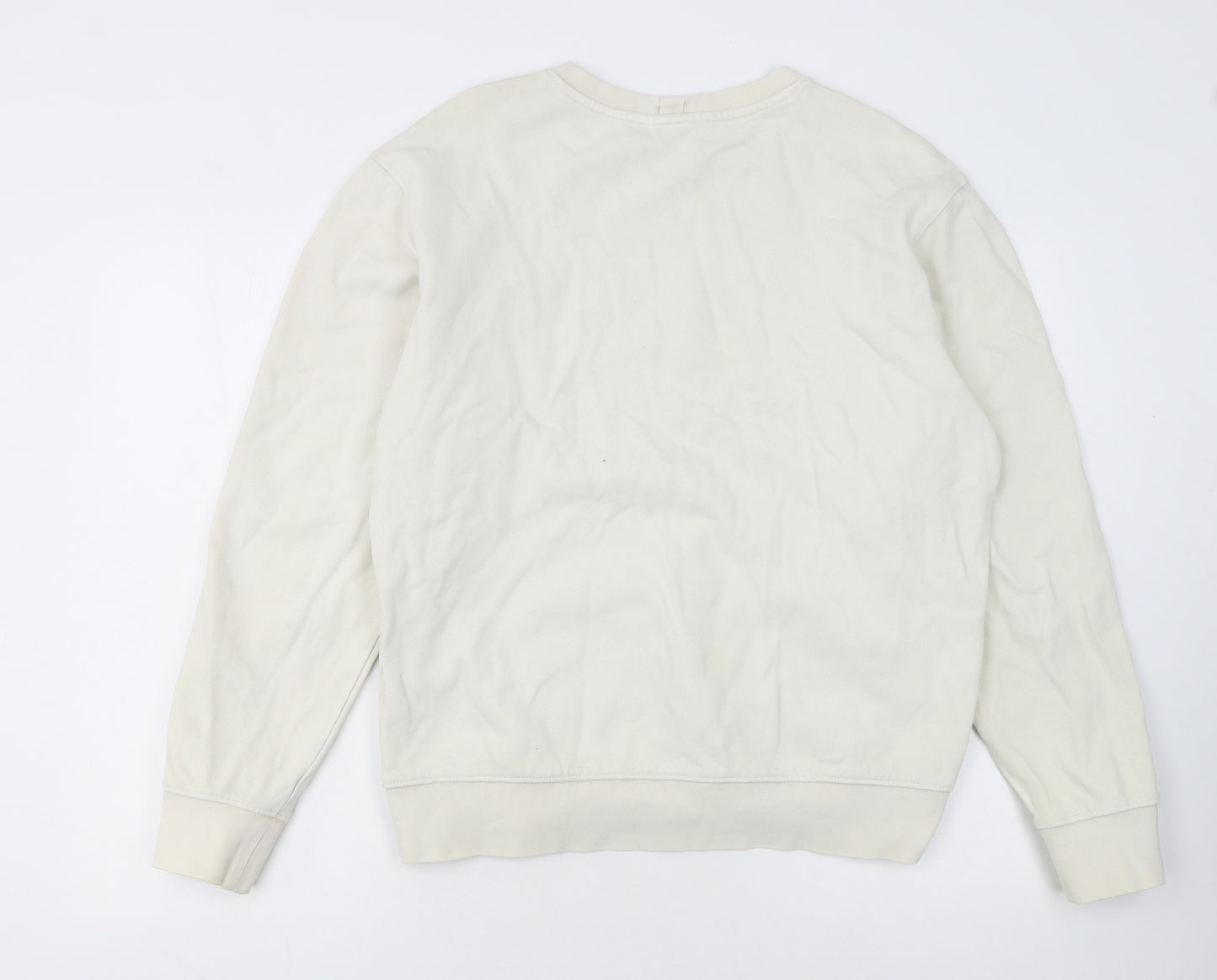 ZARA Womens Beige Crew Neck Long Sleeve Pullover Sweatshirt L