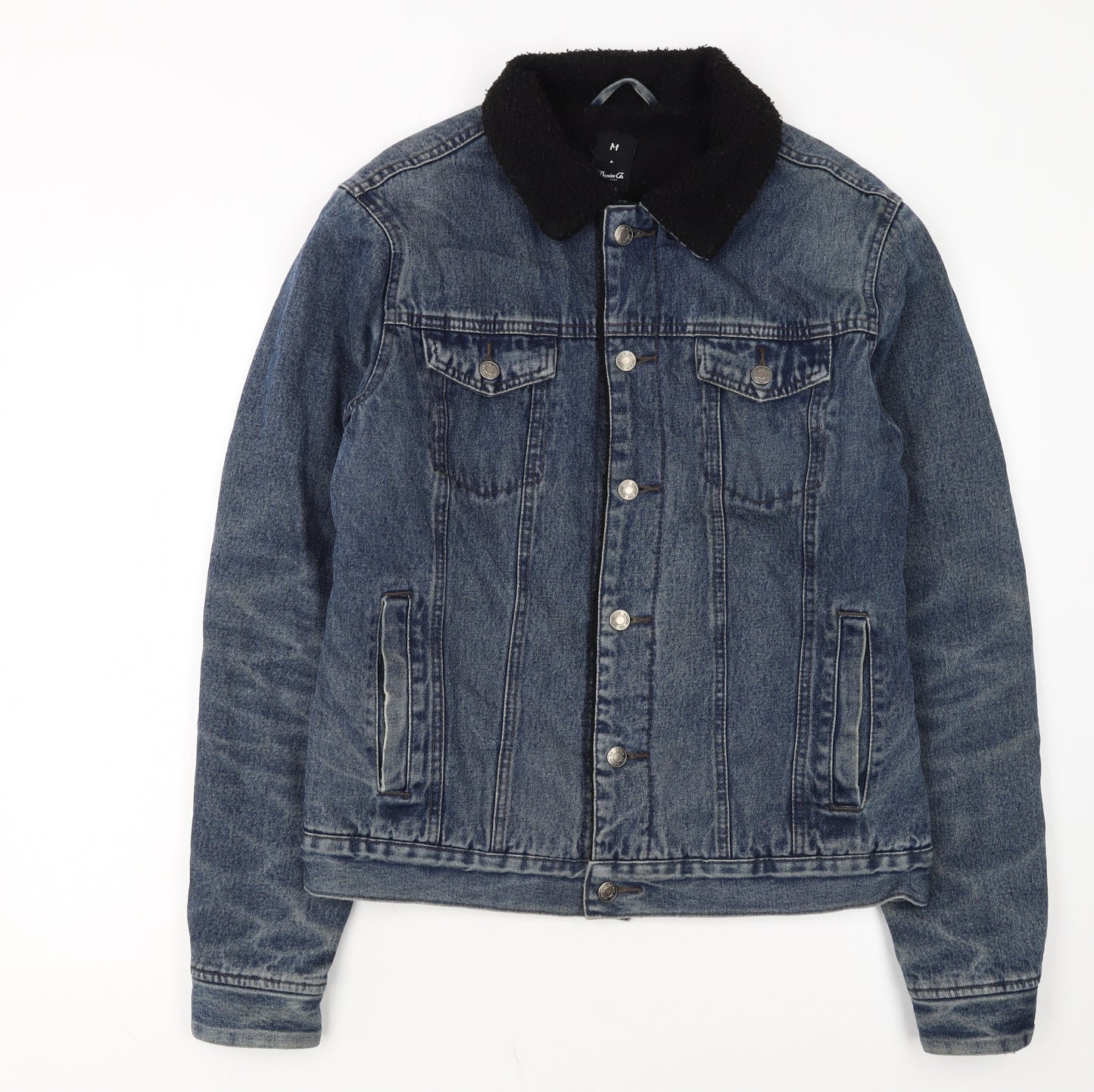 Denim Co Men's Blue Sherpa Lined Denim Jacket Size M