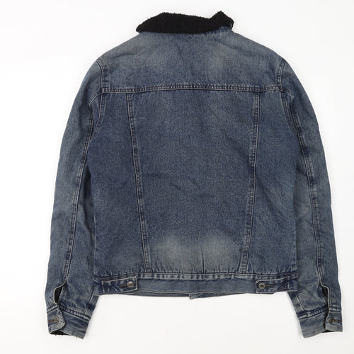 Denim Co Men's Blue Sherpa Lined Denim Jacket Size M