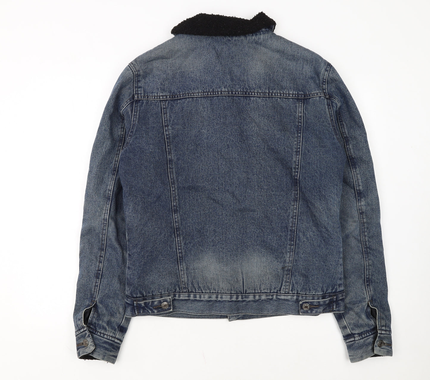 Denim Co Men's Blue Sherpa Lined Denim Jacket Size M