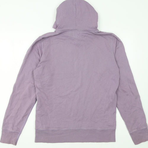 Diesel Women Purple Hooded Pullover Hoodie Medium Cotton Logo Graphic