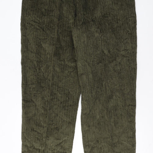 Club Montana Men’s Green Corduroy Pleated Trousers 40W 33L Regular Fit