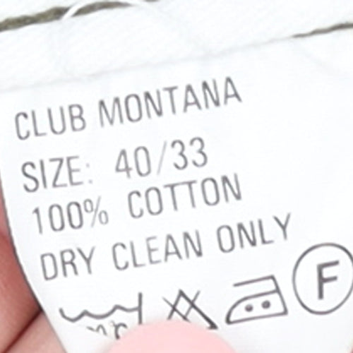 Club Montana Men’s Green Corduroy Pleated Trousers 40W 33L Regular Fit