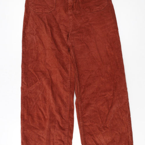 Fat Face Women's Brown Corduroy Wide-Leg Chino Trousers Size 6