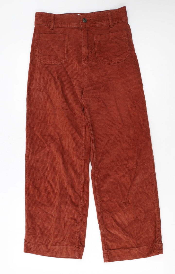 Fat Face Women's Brown Corduroy Wide-Leg Chino Trousers Size 6