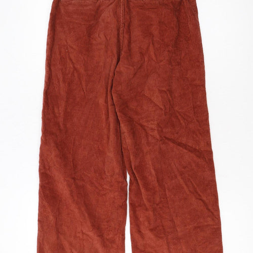 Fat Face Women's Brown Corduroy Wide-Leg Chino Trousers Size 6