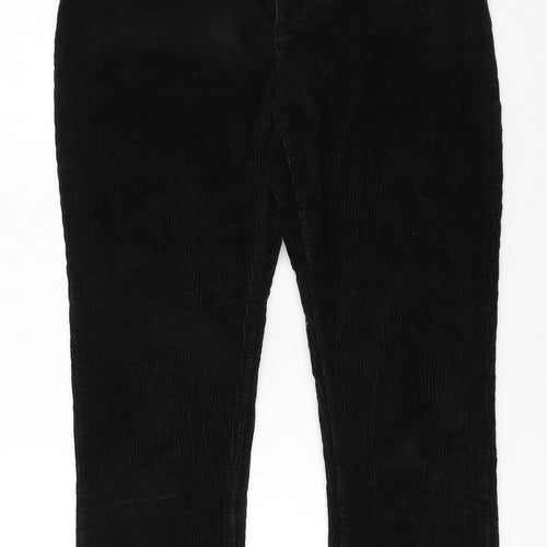 Monki Women's Black Corduroy Trousers Size 10 Cotton Blend