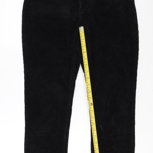 Monki Women's Black Corduroy Trousers Size 10 Cotton Blend
